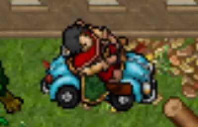 Knight montado no Blue Fusca